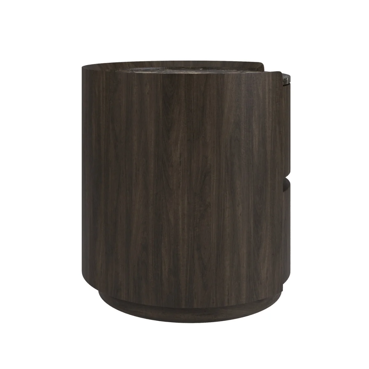 Walnut and Marble-Effect 2 Drawer Bedside Table - Raffaele – image 5