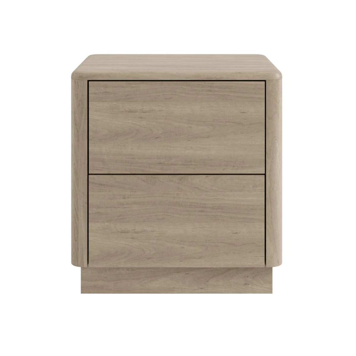 Modern Light Oak 2 Drawer Bedside Table - Rowan – image 5