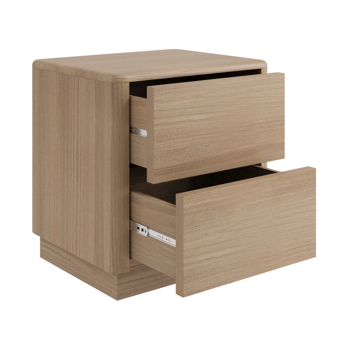 Modern Oak 2 Drawer Bedside Table - Rowan – image 6