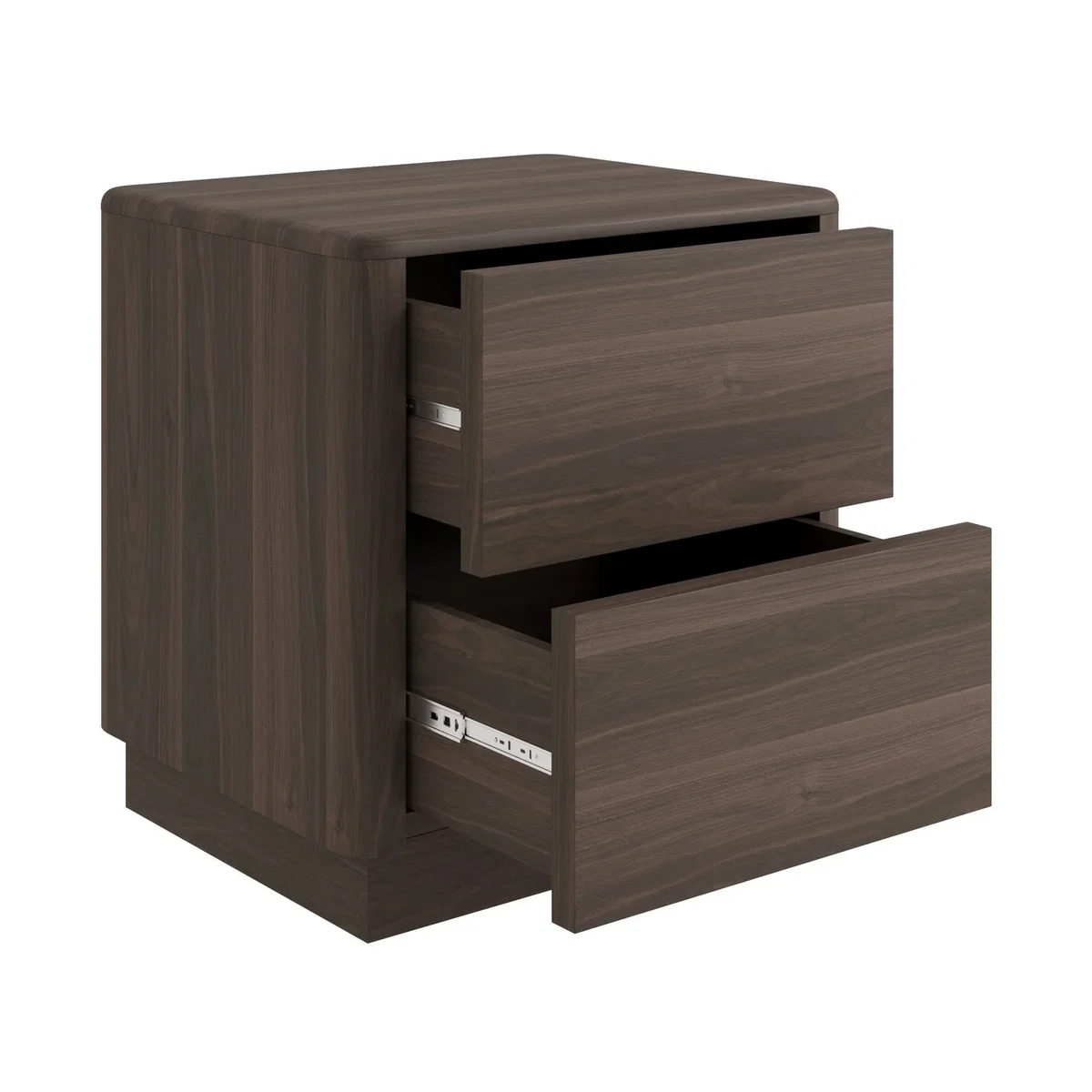 Modern Walnut 2 Drawer Bedside Table - Rowan – image 6