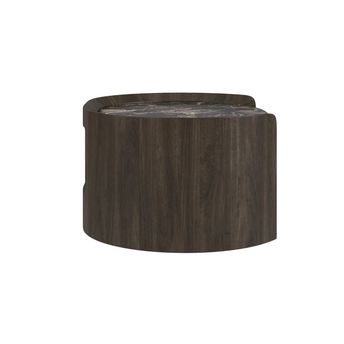 Walnut and Marble-Effect 1 Drawer Floating Bedside Table - Raffaele – image 5