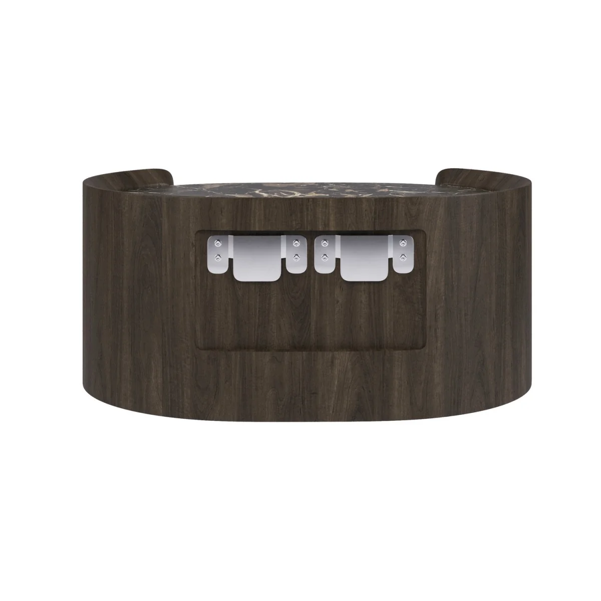 Walnut and Marble-Effect 1 Drawer Floating Bedside Table - Raffaele – image 6