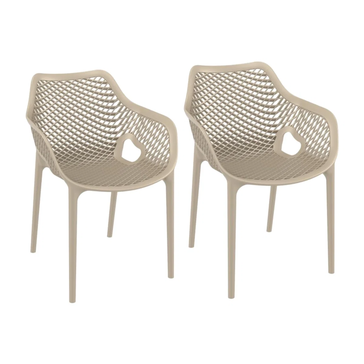 Spring Taupe Dining Armchair - Set of 2