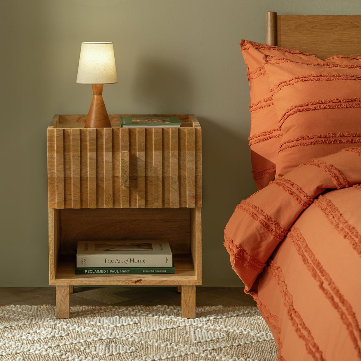 Habitat Jericho 1 Drawer Bedside Table - Natural – image 2