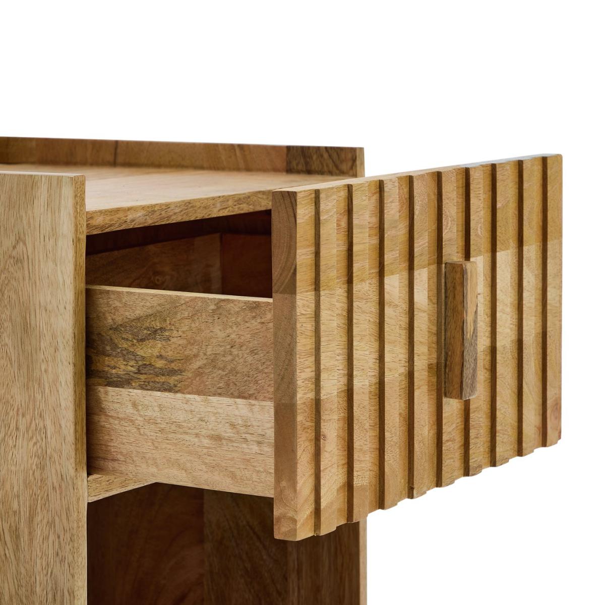 Habitat Jericho 1 Drawer Bedside Table - Natural – image 3