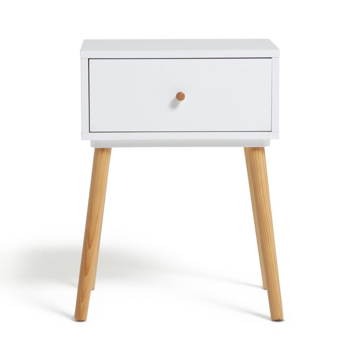 Habitat Otto 1 Drawer Bedside Table - White – image 4
