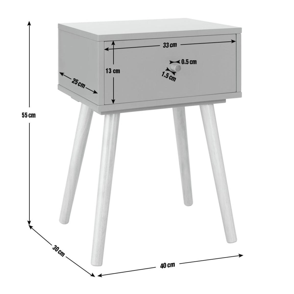 Habitat Otto 1 Drawer Bedside Table - White – image 8