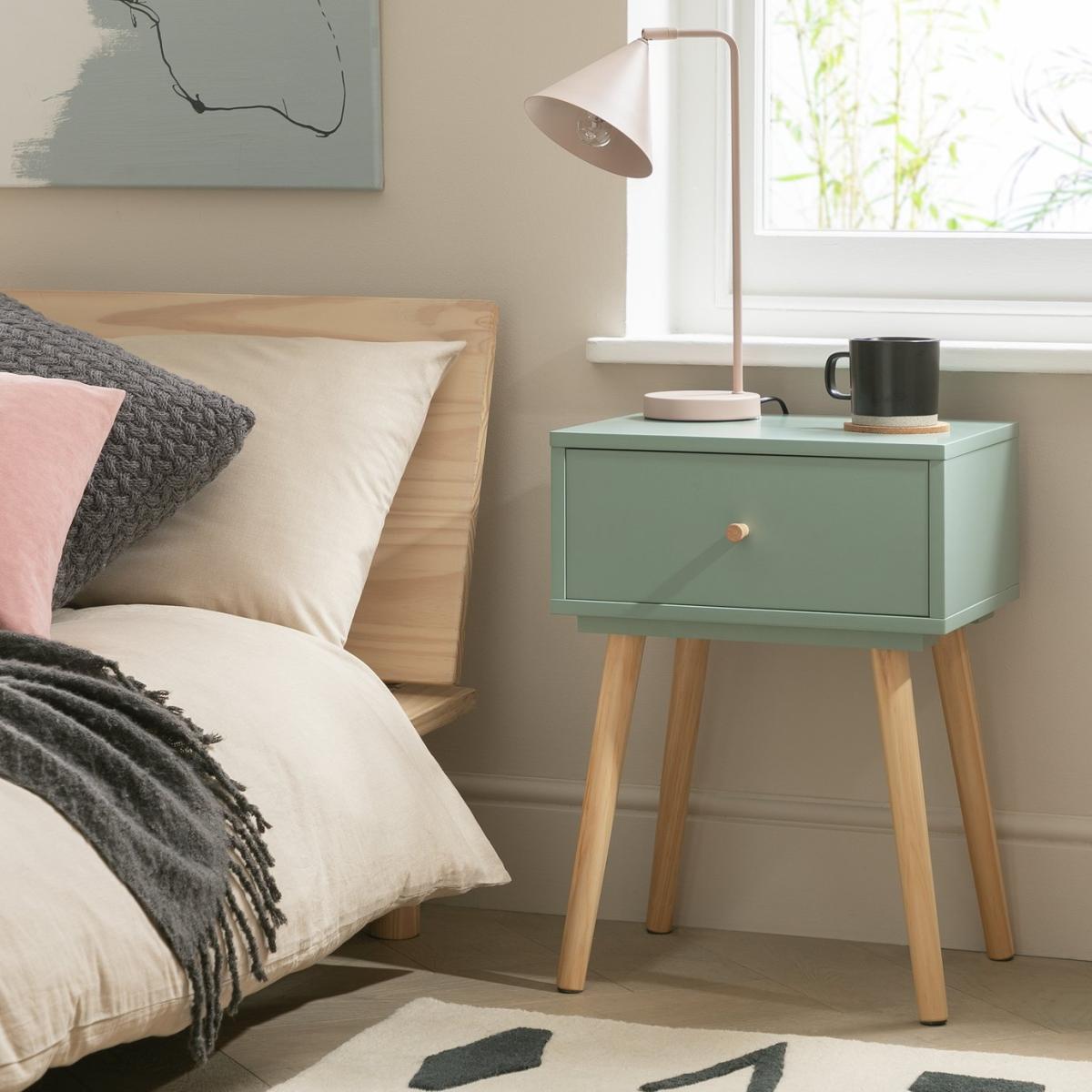 Habitat Otto 1 Drawer Bedside Table - Green – image 3