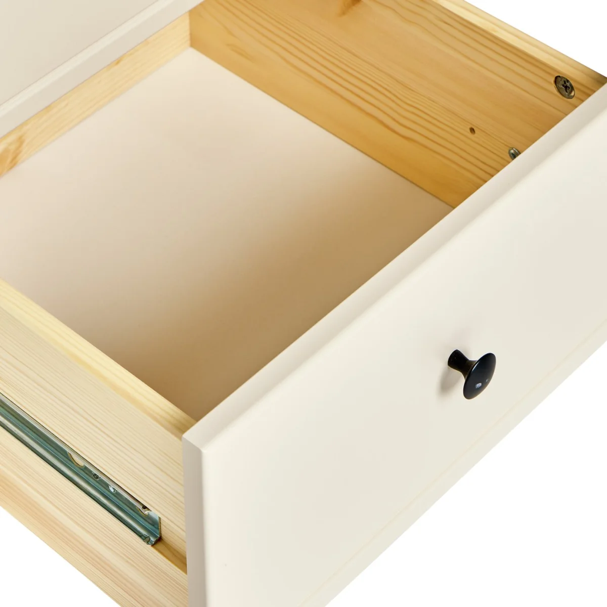 Habitat Brooklyn 2 Drawer Bedside Table - Cream and Oak – image 6