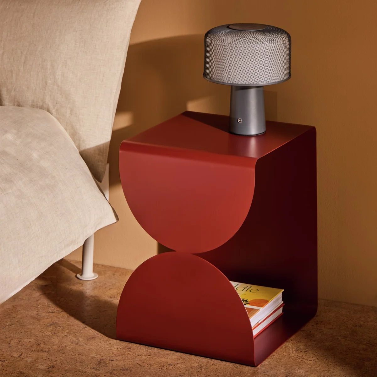 Habitat Iro Bedside Table - Burgundy – image 1