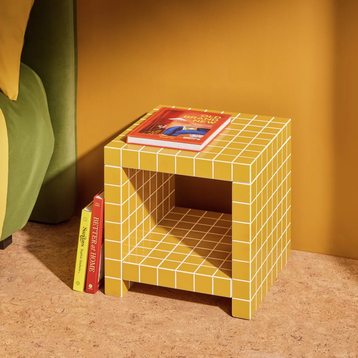 Habitat Geo Bedside Table - Mustard – image 1