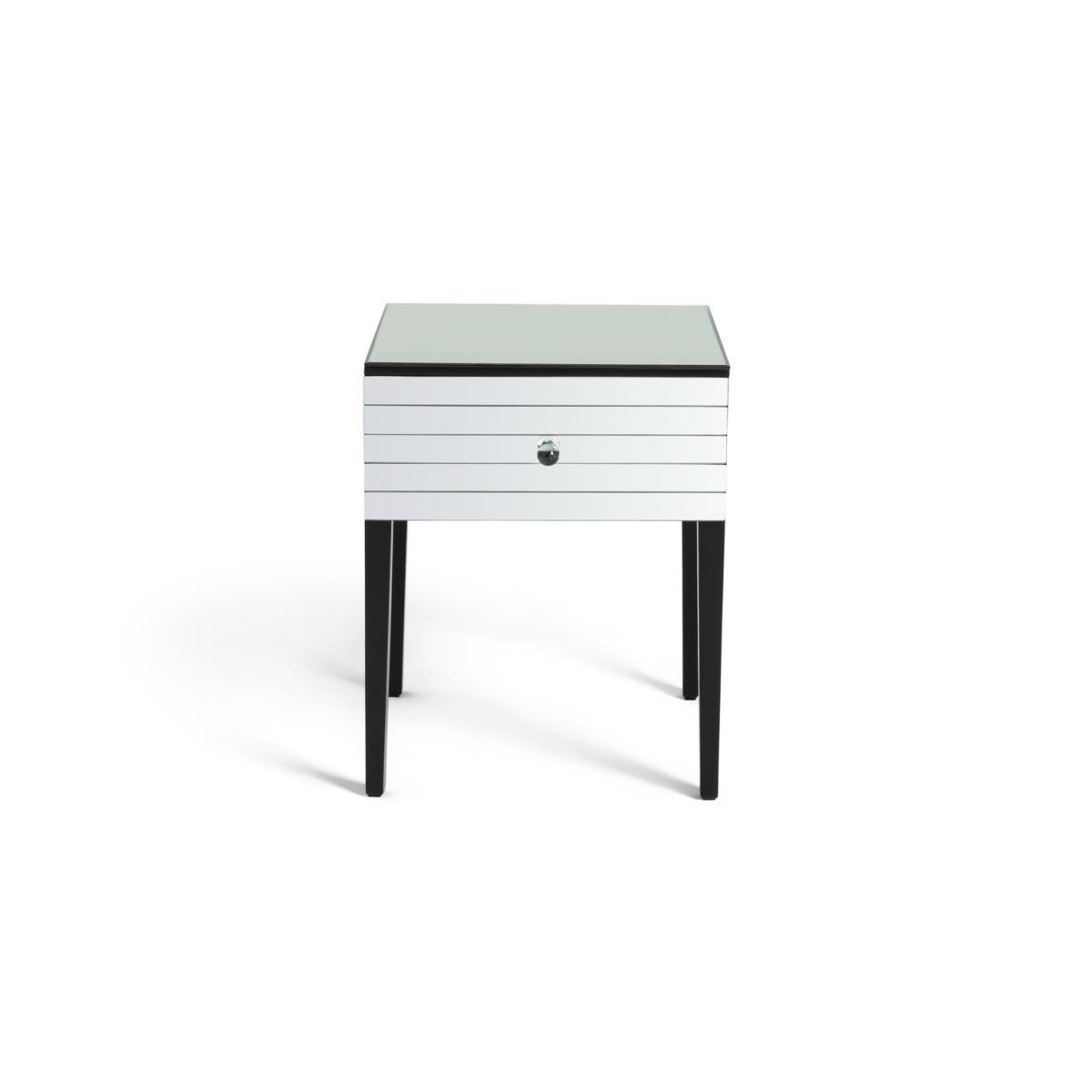 Habitat Hepburn Mirror 1 Drawer Bedside Table - Black – image 3