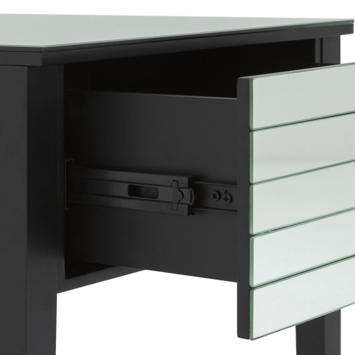 Habitat Hepburn Mirror 1 Drawer Bedside Table - Black – image 4