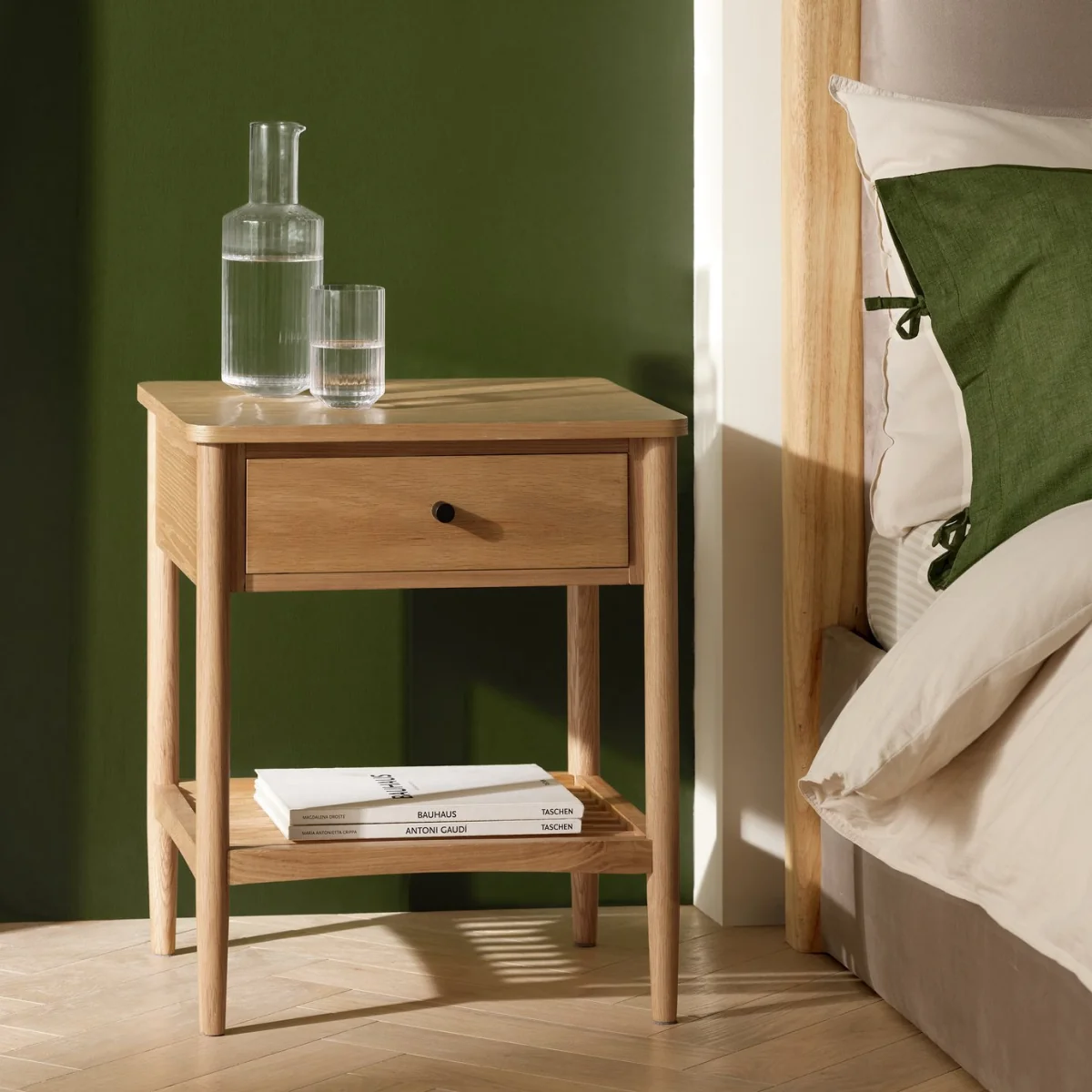 Habitat Chiltern 1 Drawer Bedside Table - Light Wood – image 2