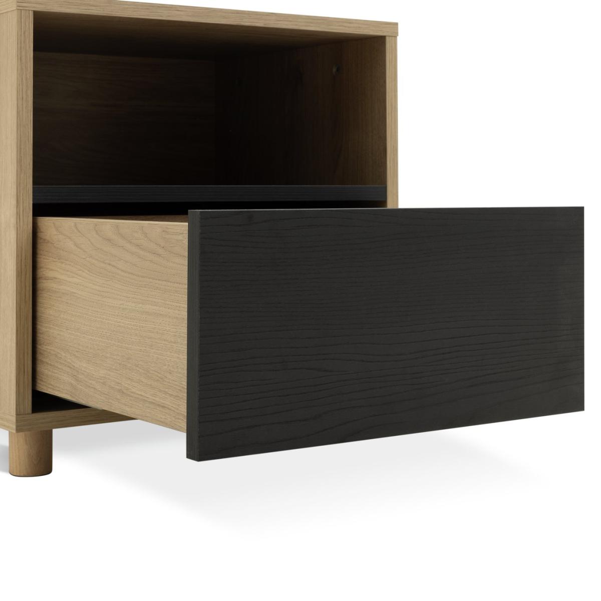 Habitat Koda 1 Drawer Bedside Table - Black – image 4
