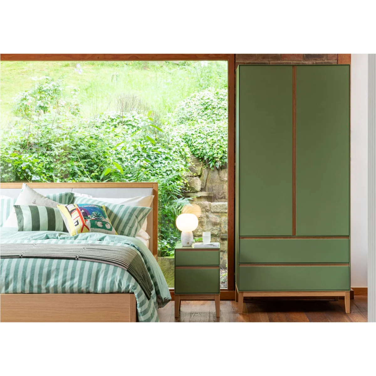 Heal's Lars Bedside Table Dove Grey & Walnut – image 5