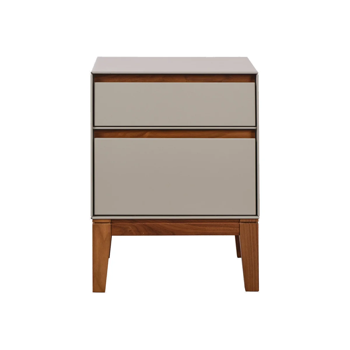 Heal's Lars Bedside Table Dove Grey & Walnut – image 1