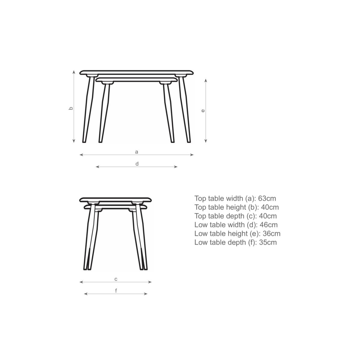 ercol for John Lewis Kensworth Nest of 2 Tables, Vintage Ash – image 6
