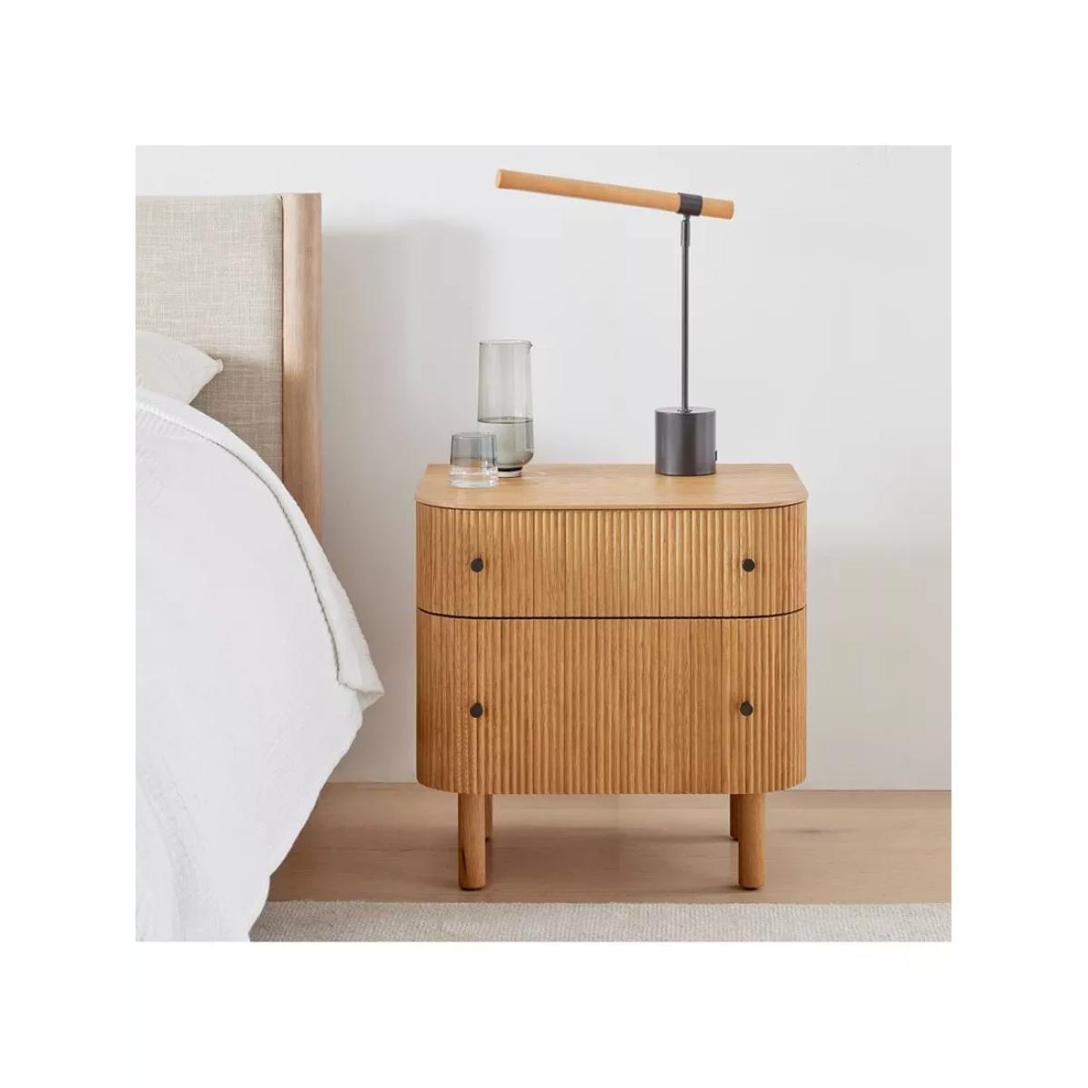 west elm Ellington 2 Drawer Bedside Table, Oak Veneer – image 2
