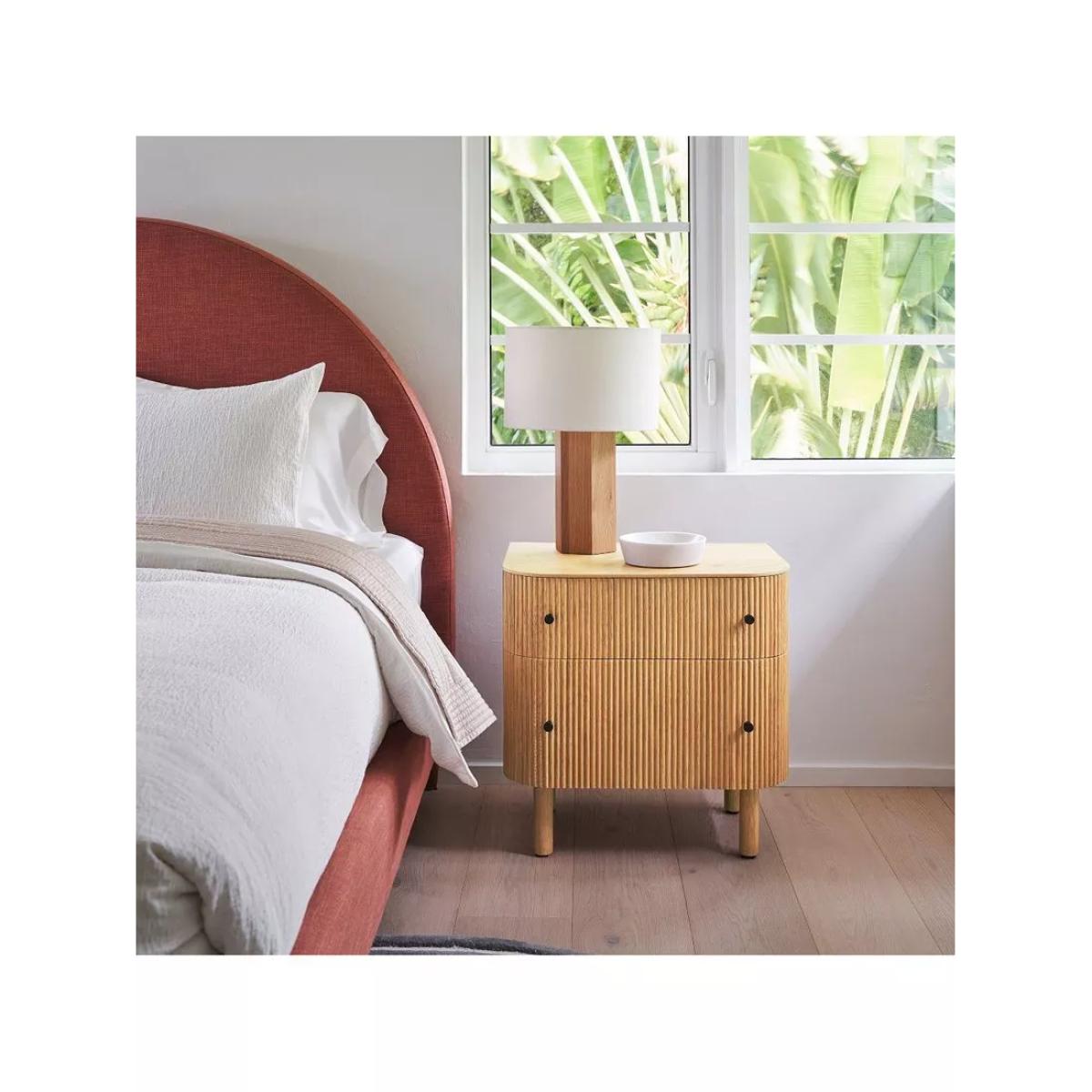 west elm Ellington 2 Drawer Bedside Table, Oak Veneer – image 3
