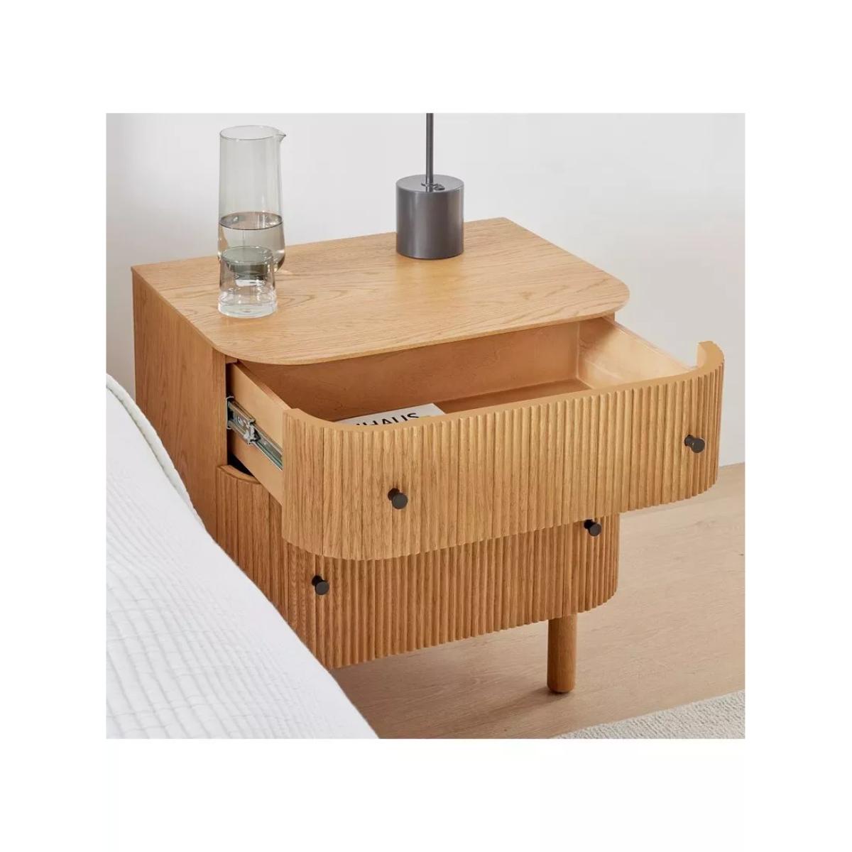 west elm Ellington 2 Drawer Bedside Table, Oak Veneer – image 4