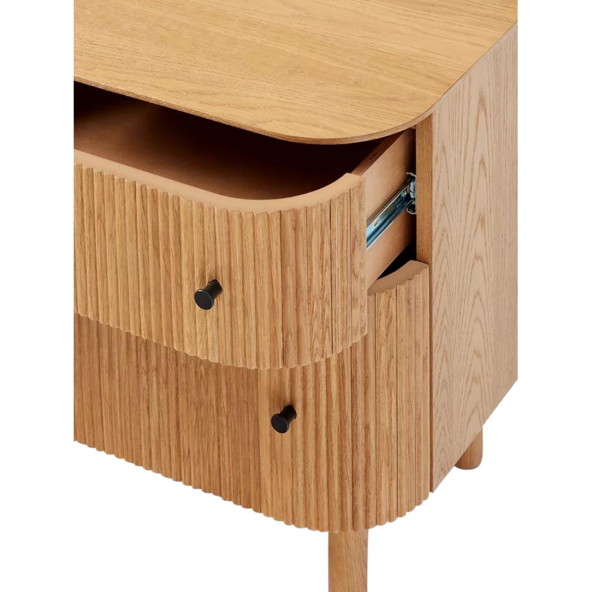 west elm Ellington 2 Drawer Bedside Table, Oak Veneer – image 8