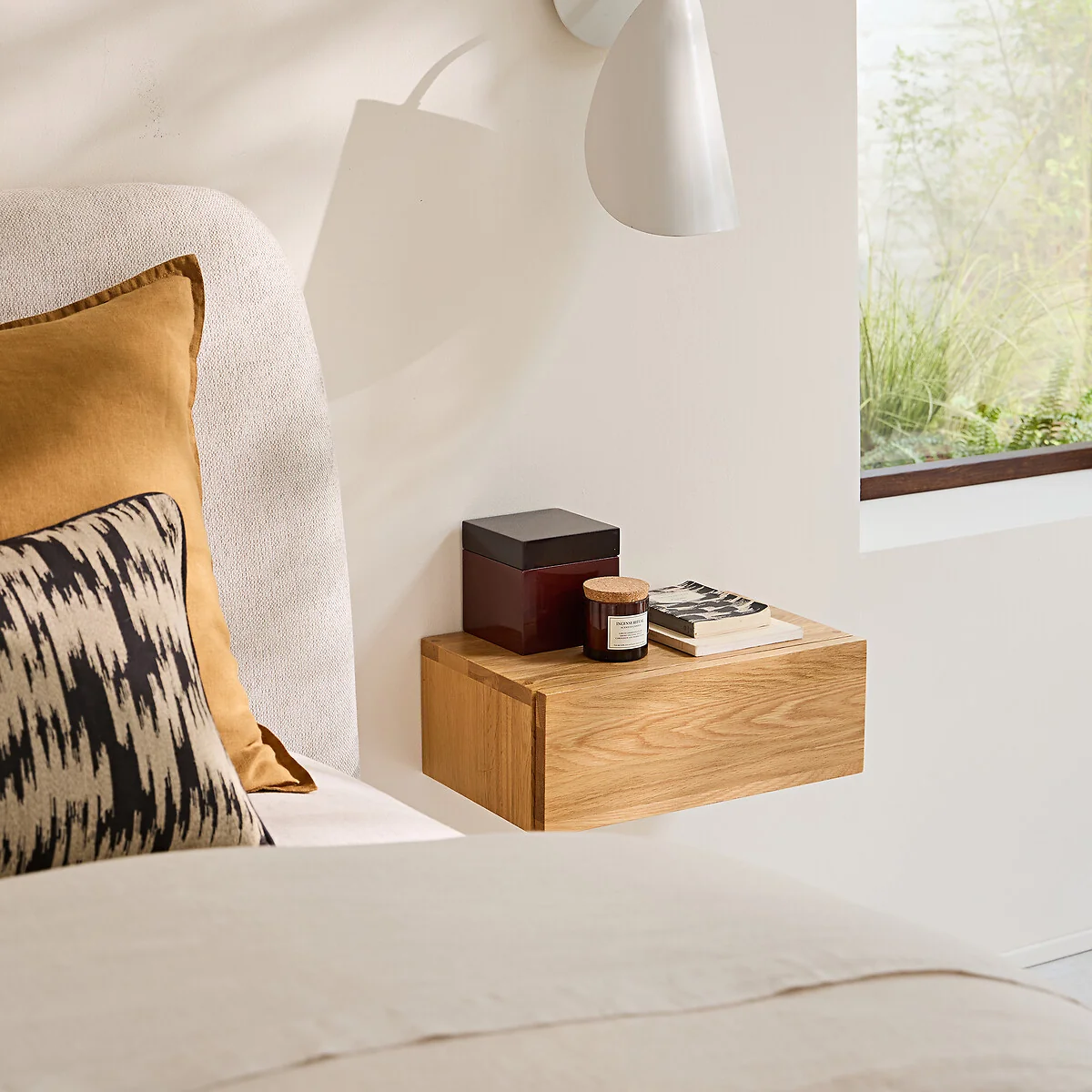 Paul Solid Oak 1-Drawer Floating Bedside Table – image 2
