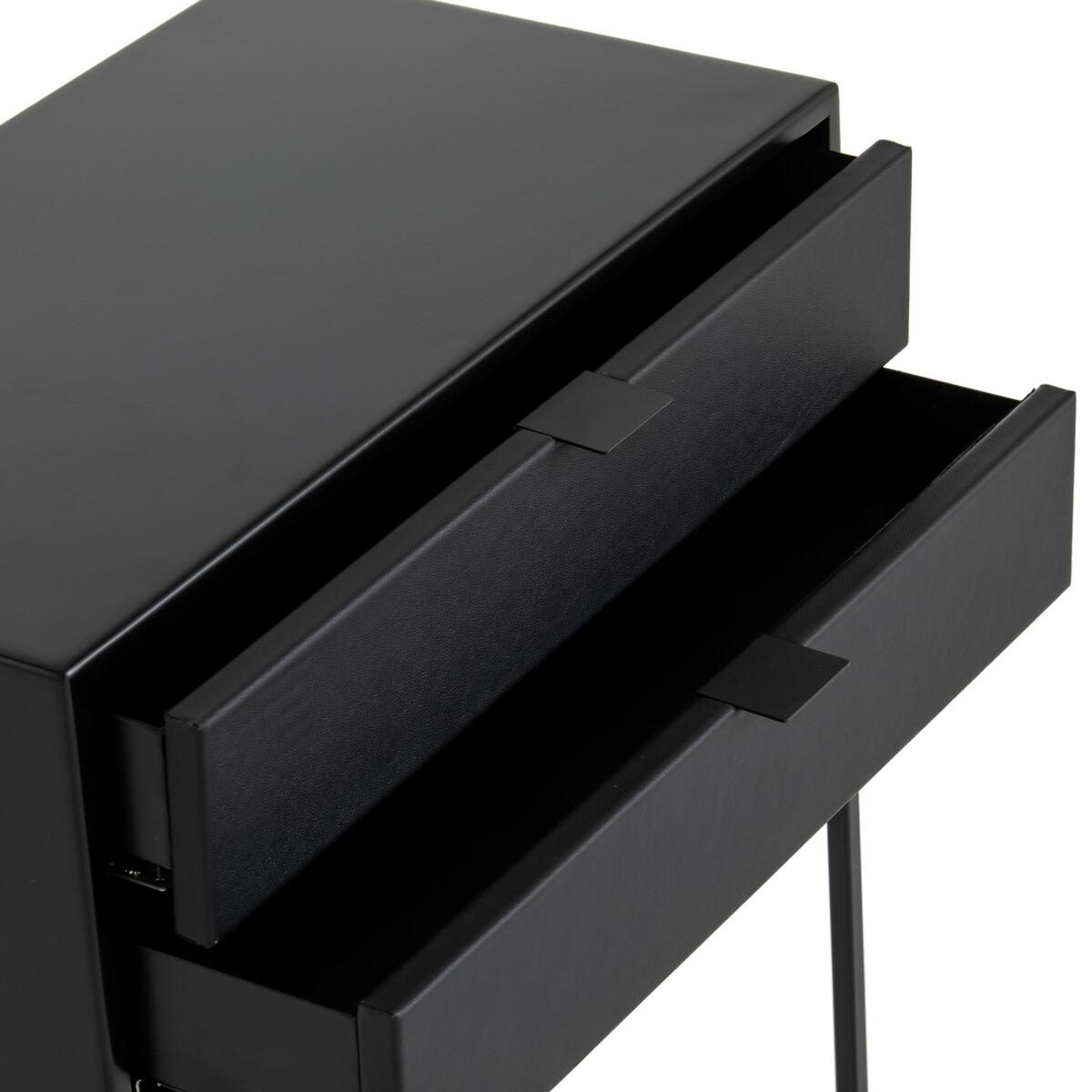 Réalto Metal and Leather Bedside Table – image 4