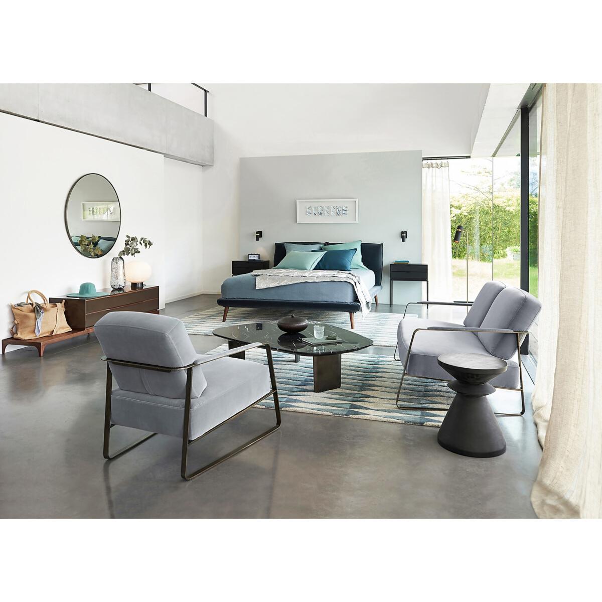 Réalto Metal and Leather Bedside Table – image 7