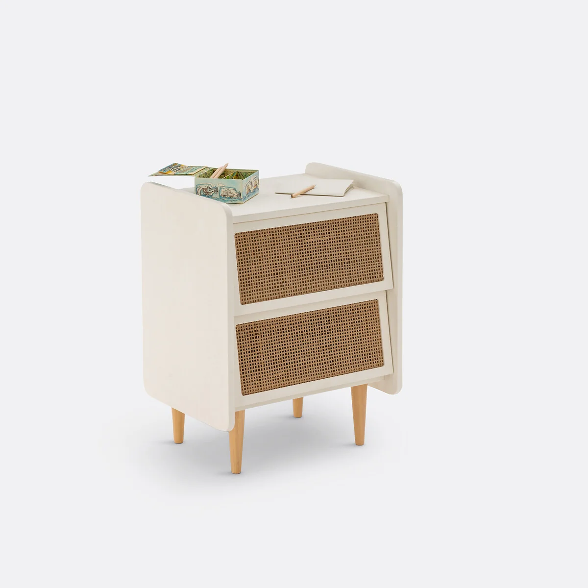 Taga 2-Drawer Cane Bedside Table – image 2