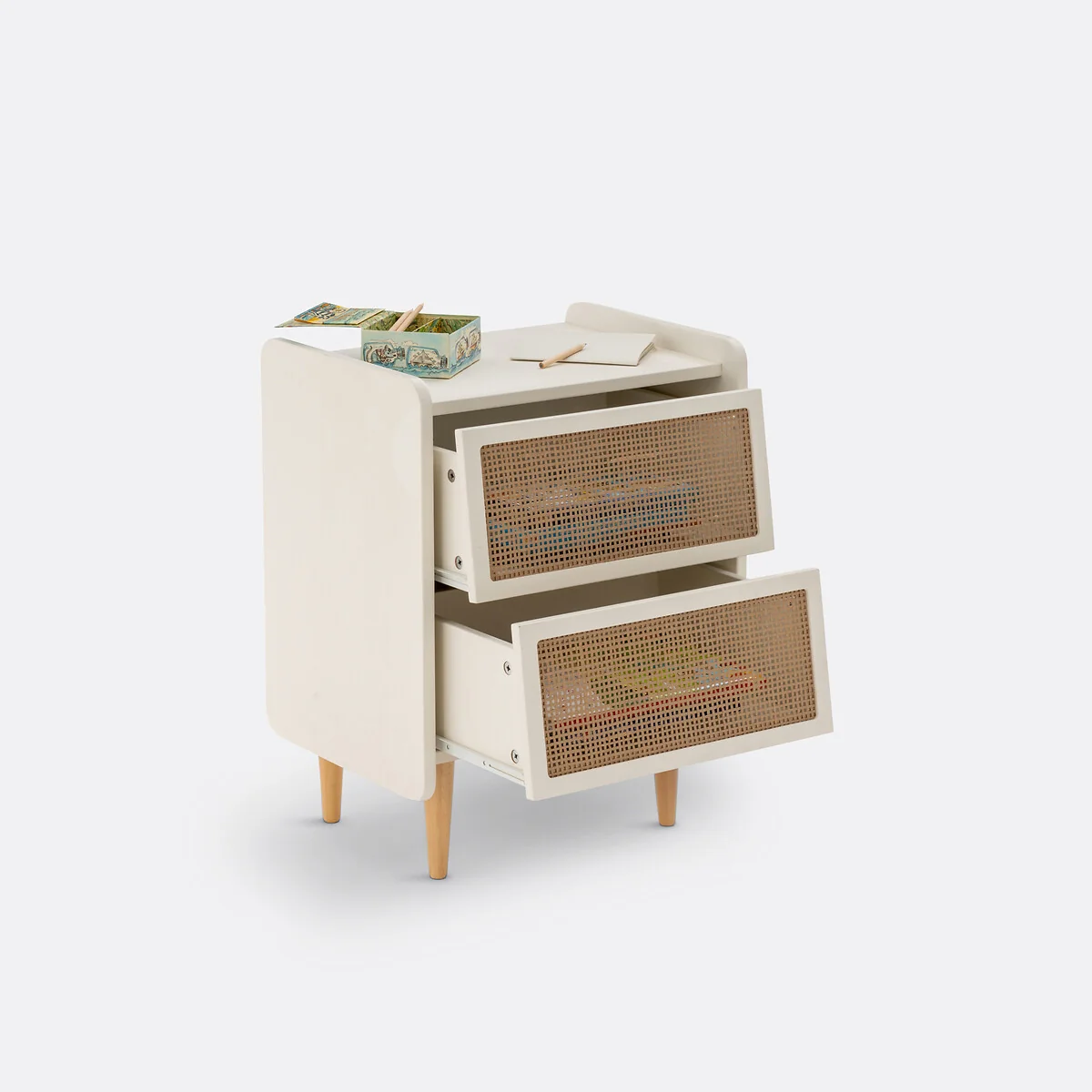 Taga 2-Drawer Cane Bedside Table – image 6