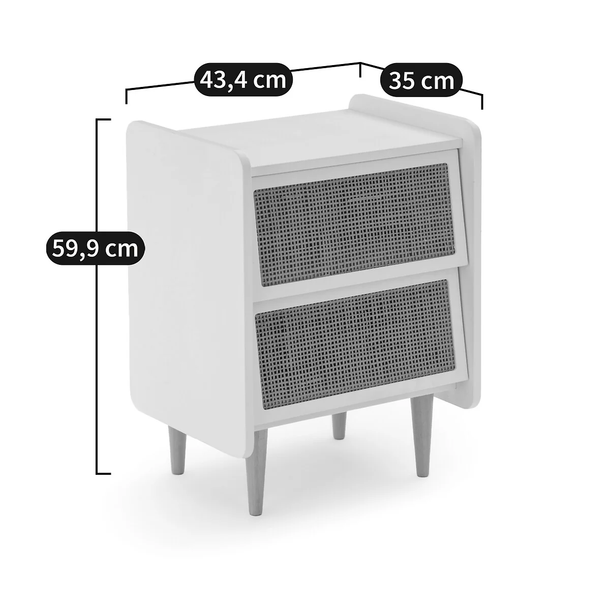 Taga 2-Drawer Cane Bedside Table – image 8