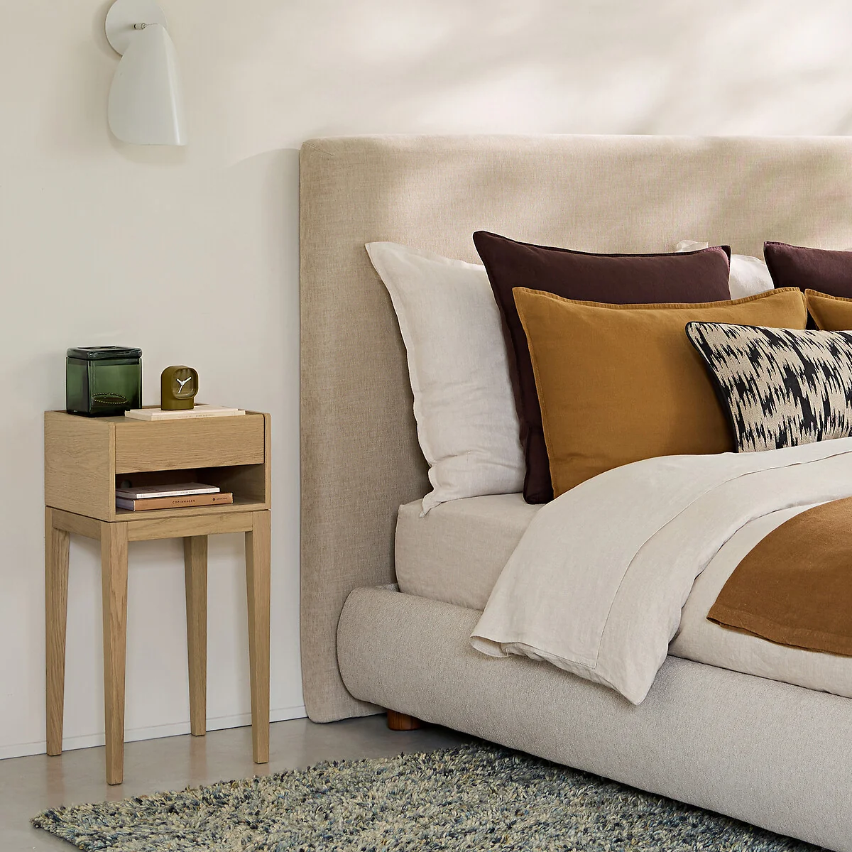 Nizou Bedside Table in Solid Oak and Veneer, Designed By Emmanuel Gallina – image 2