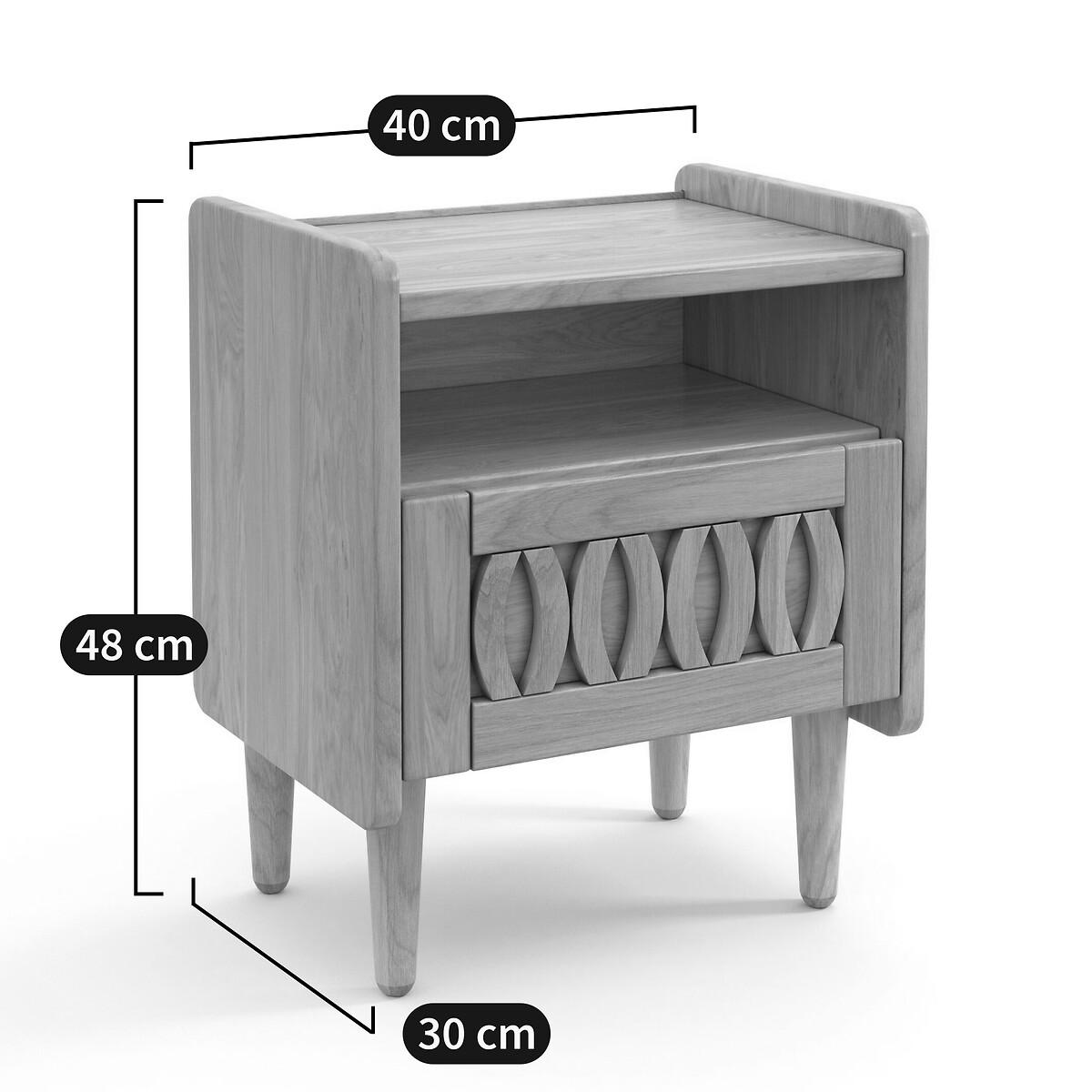 Malu Vintage Oak Bedside Table – image 8
