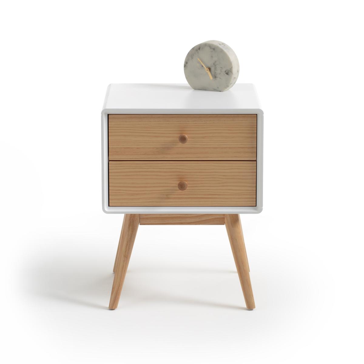 Jimi Pine Bedside Table with 2 Drawers – image 2
