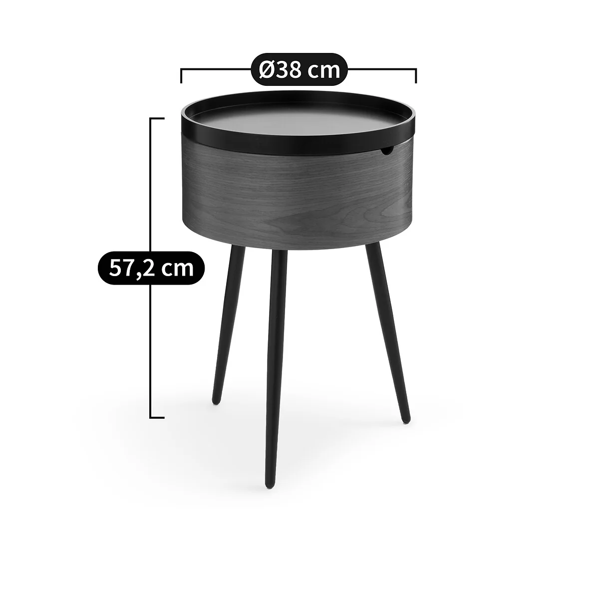 Orteo Walnut Veneer Bedside Table – image 6