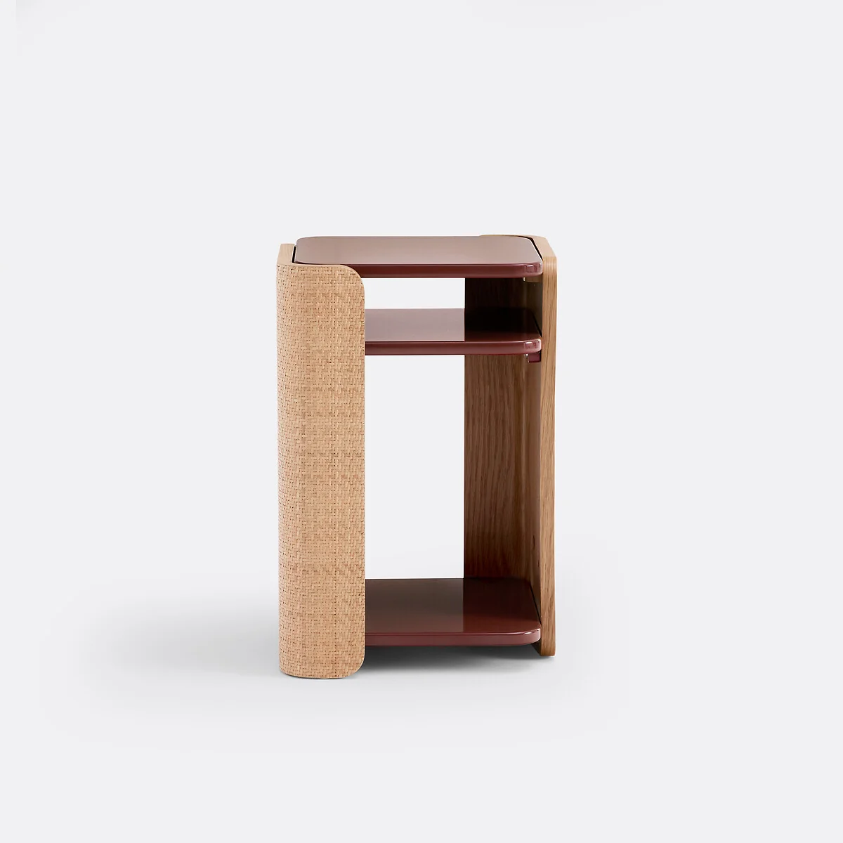 Talma Cane Bedside Table with Double Lacquered Shelving – image 3