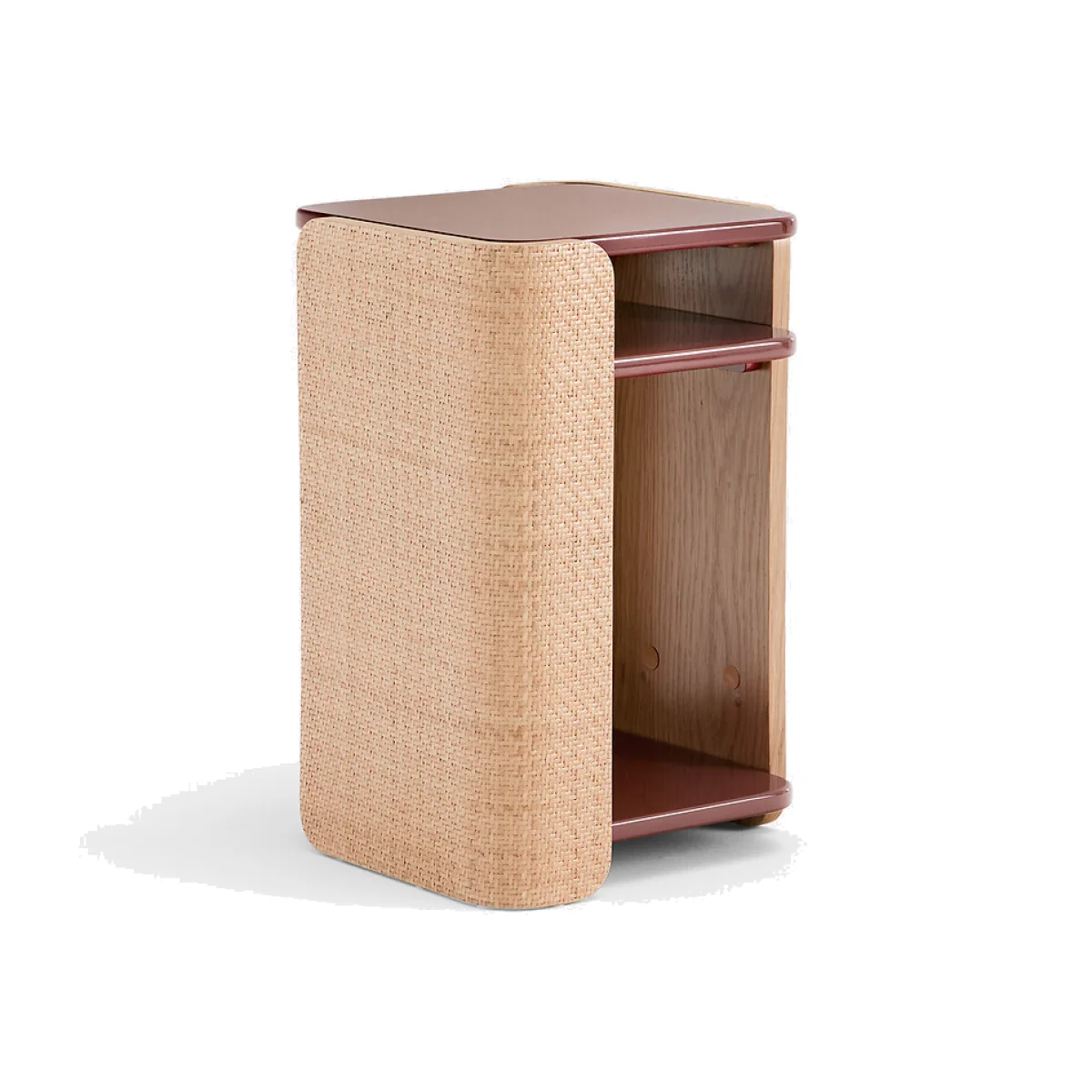 Talma Cane Bedside Table with Double Lacquered Shelving – image 1