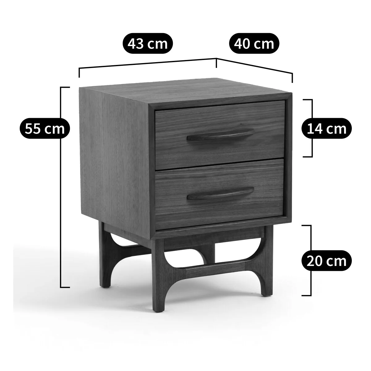 Larsen Vintage 2-Drawer Bedside Table – image 5
