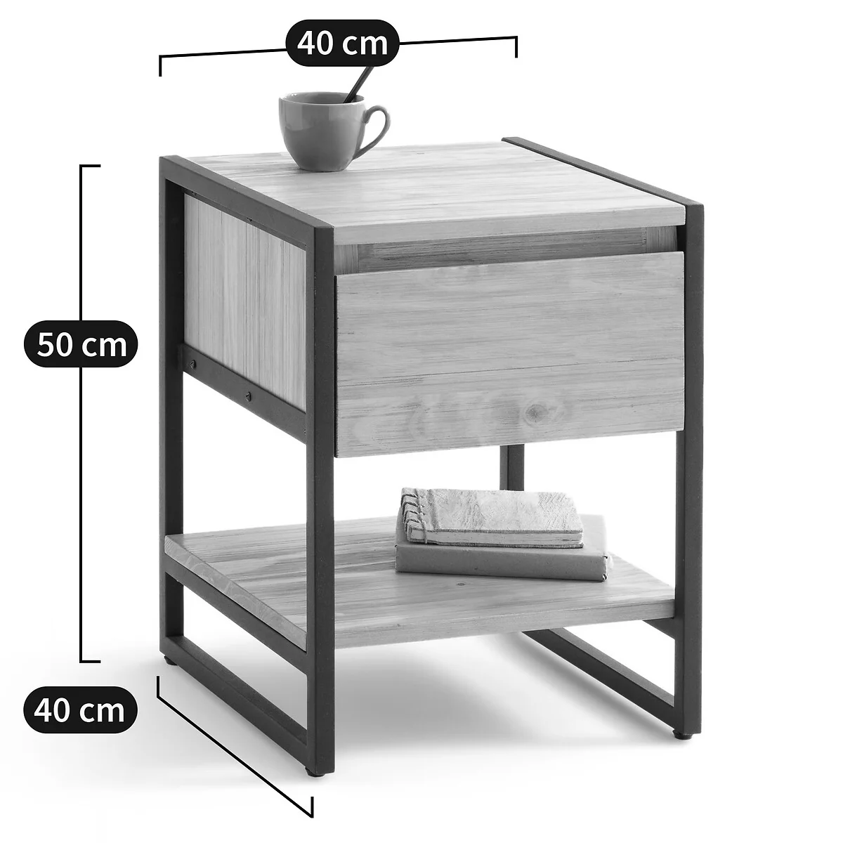 Hiba 1-Drawer Bedside Table – image 5