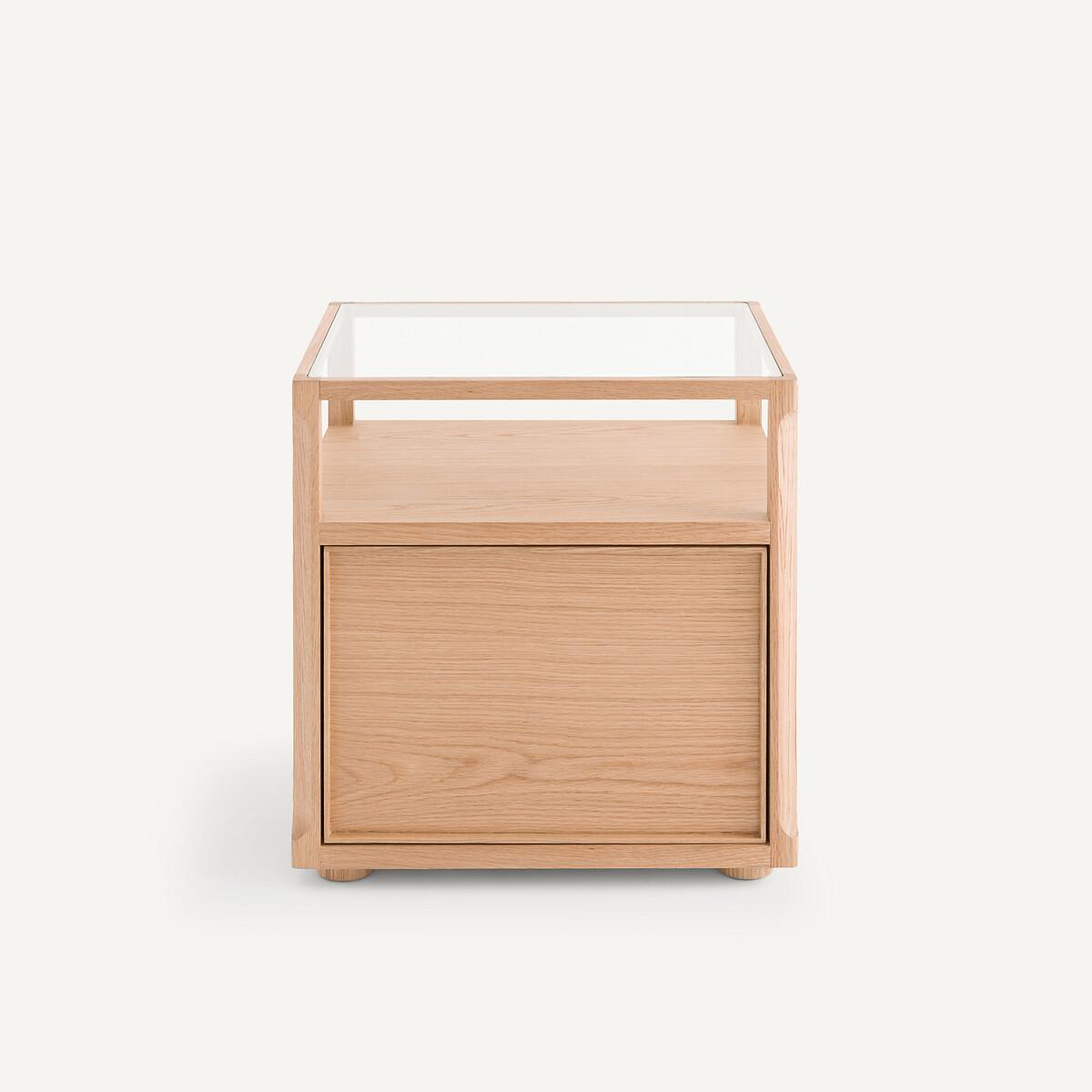 Iéna Bedside Table in Oak, Veneer and Glass E. Gallina – image 2