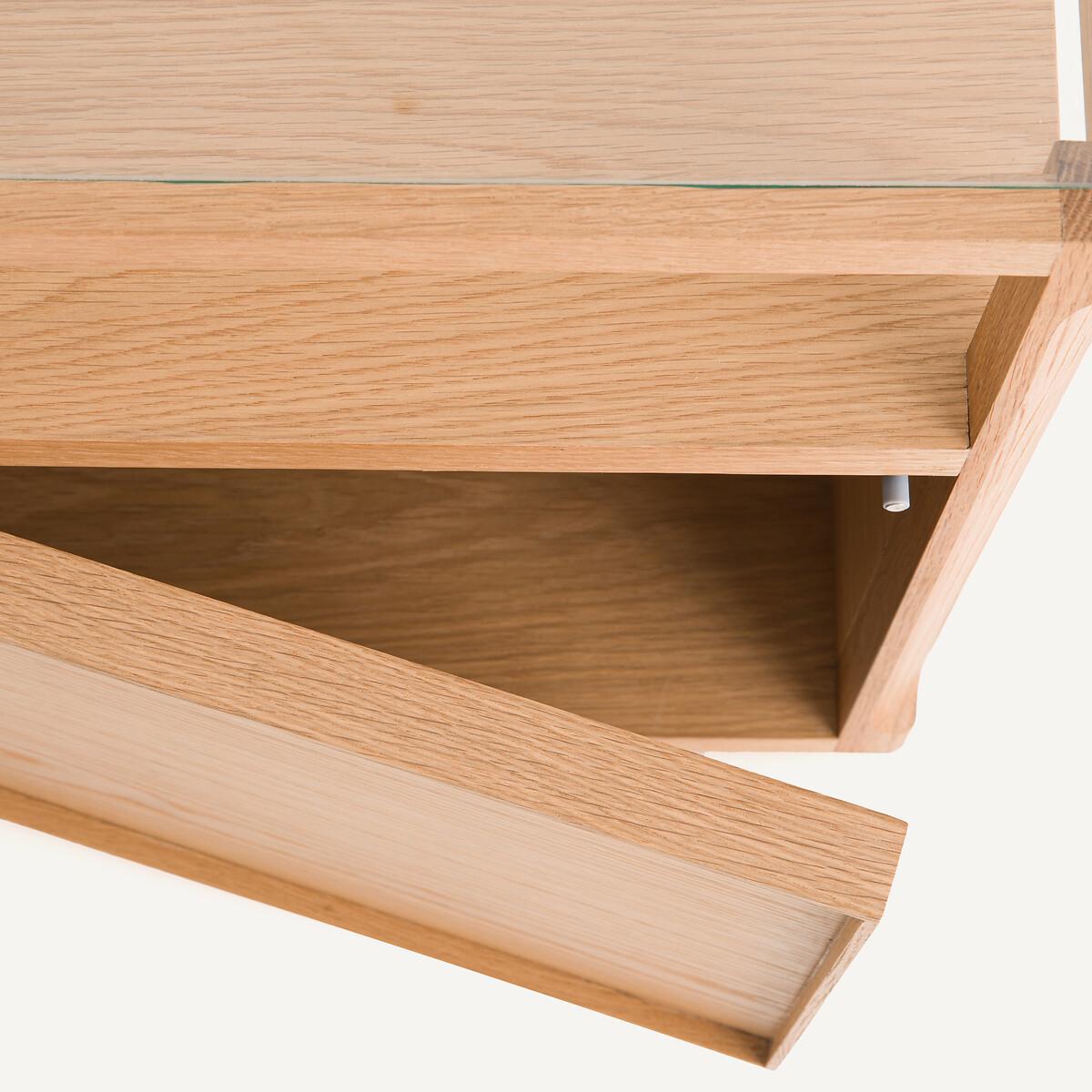 Iéna Bedside Table in Oak, Veneer and Glass E. Gallina – image 6