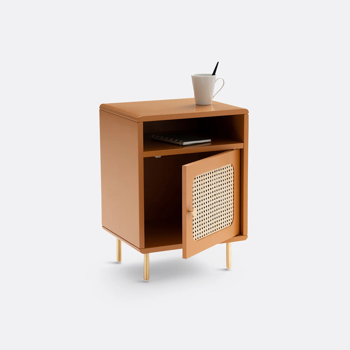 Redpop Bedside Table with Rattan Door – image 4
