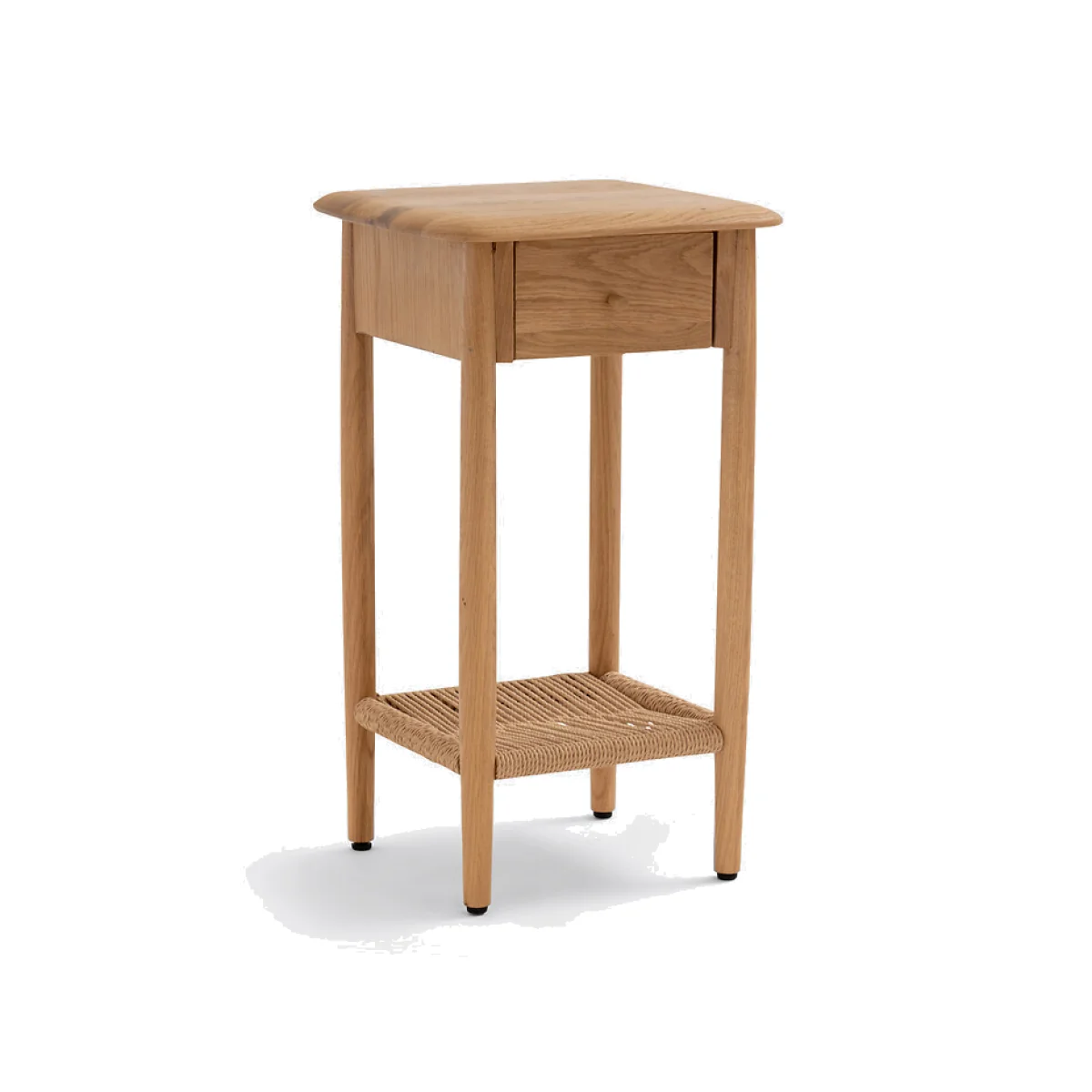 Malora Solid Oak & Weaving Bedside Table – image 1