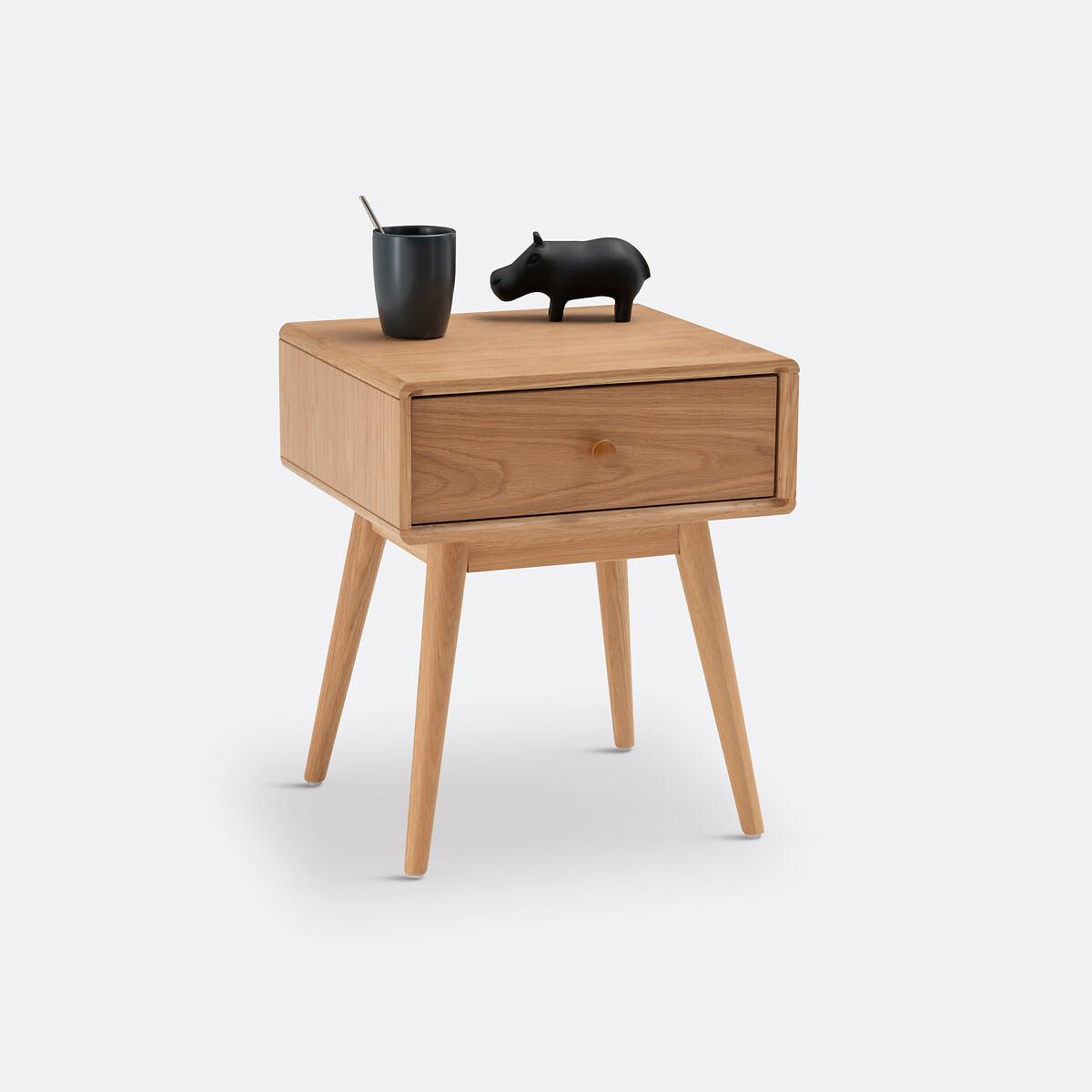 Miji 1 Drawer Oak Veneer Bedside Table – image 2