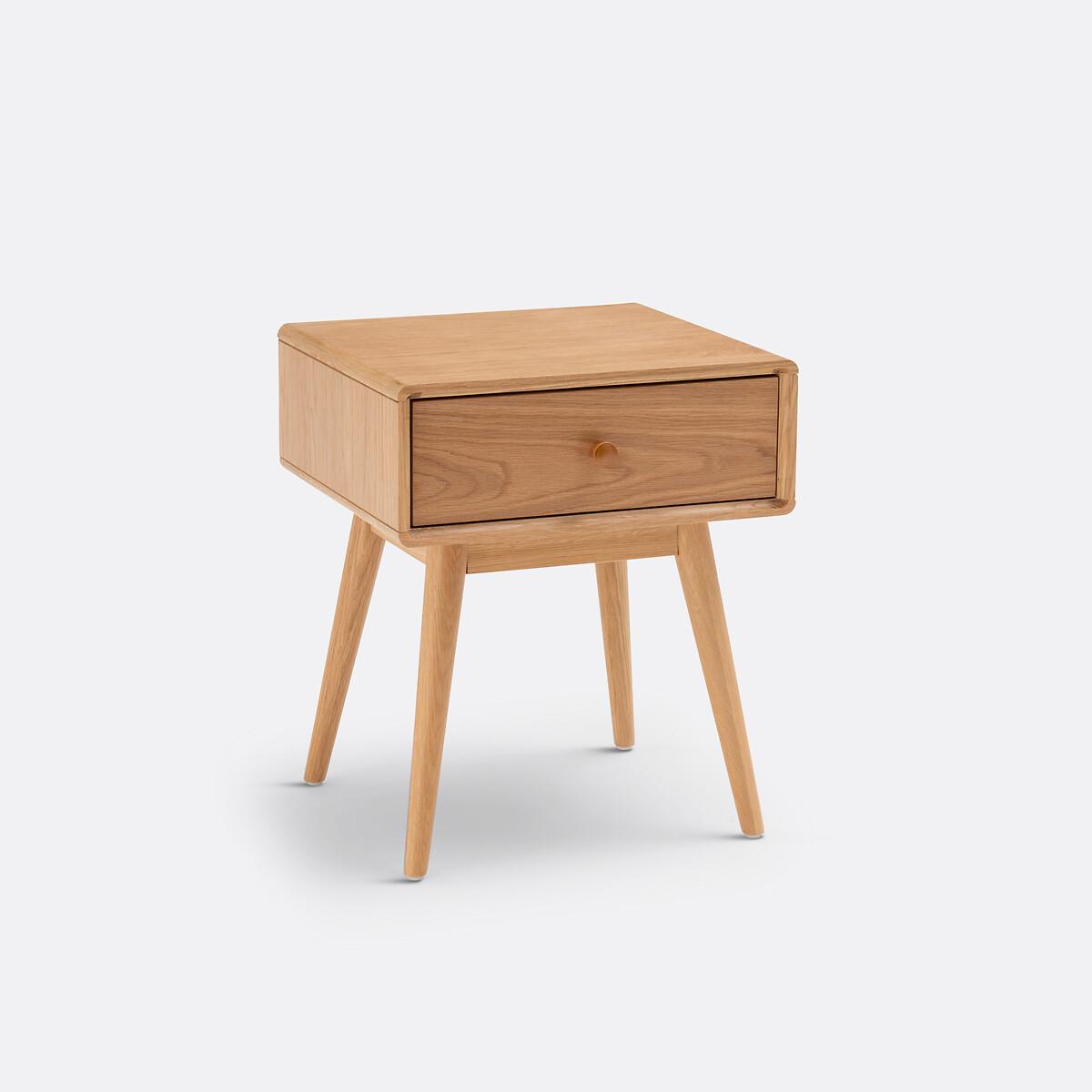 Miji 1 Drawer Oak Veneer Bedside Table – image 3