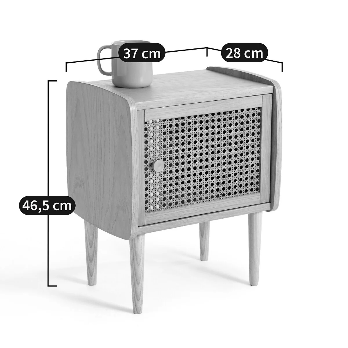 Tempa Bedside Table with 1 Rattan Door – image 6