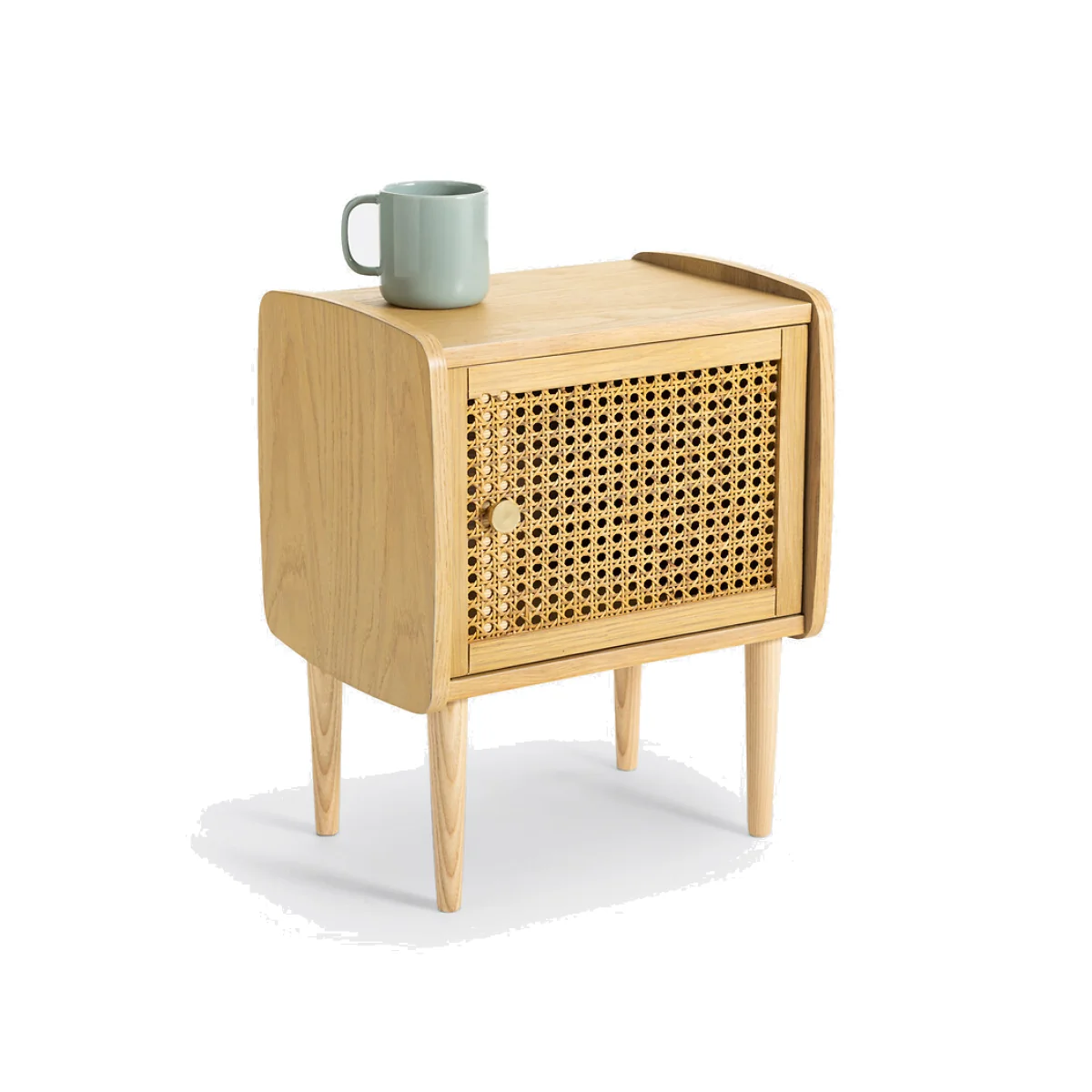 Tempa Bedside Table with 1 Rattan Door – image 1