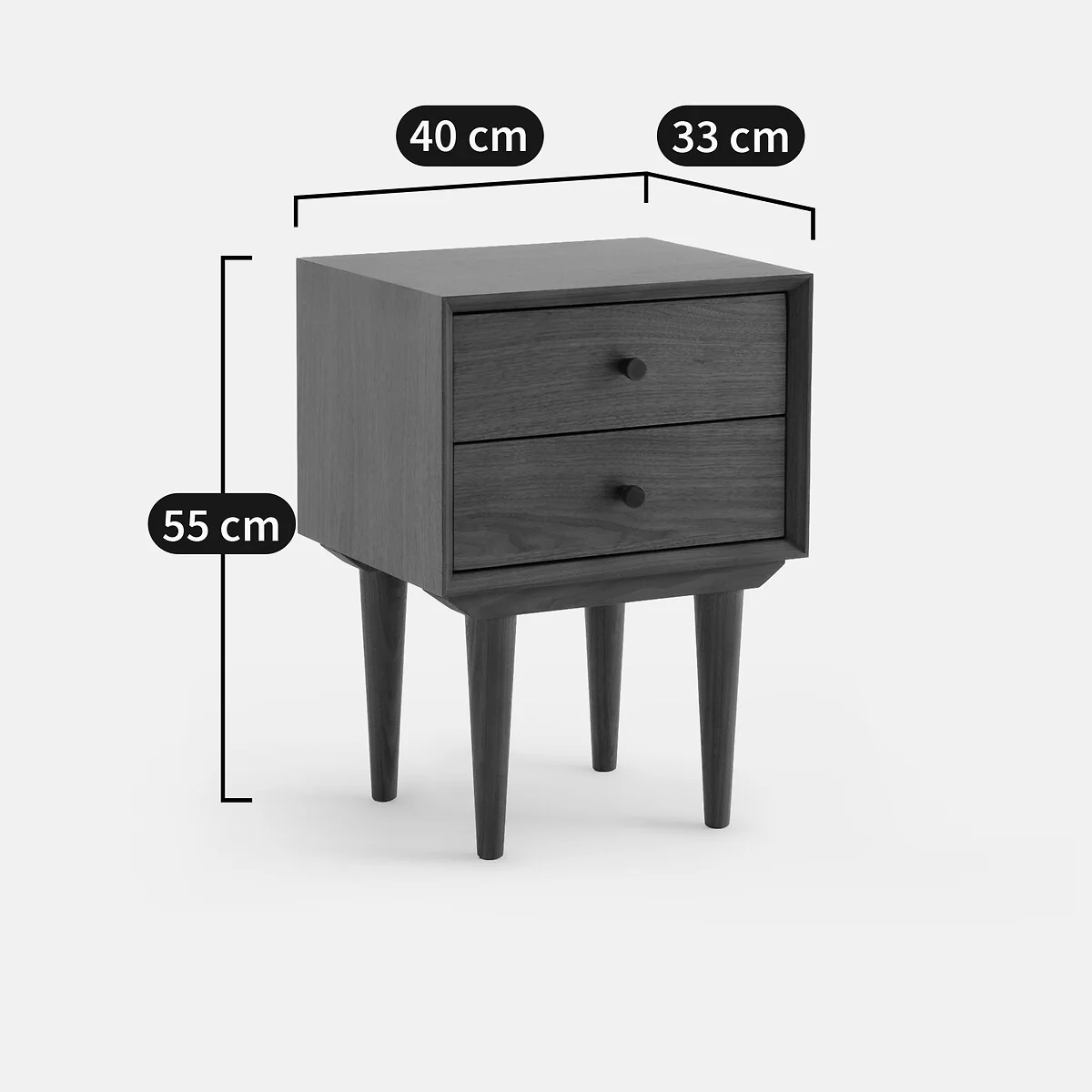 Quilda Walnut/Veneer Vintage Bedside Table – image 5