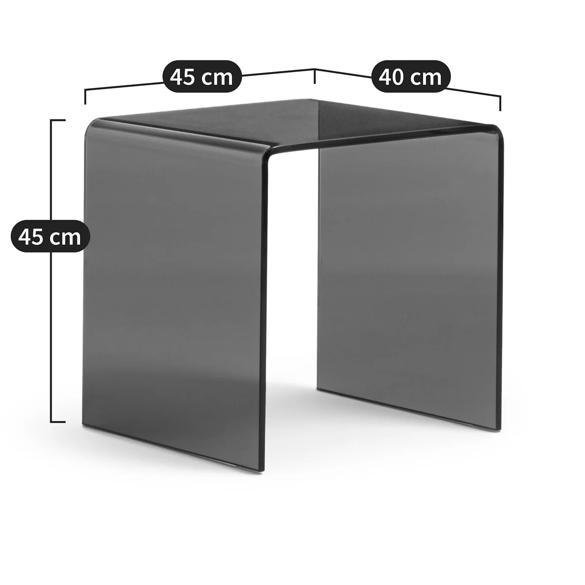 Joan Tempered Glass Bedside Table – image 2
